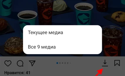 Instander - скриншот скачивания файлов